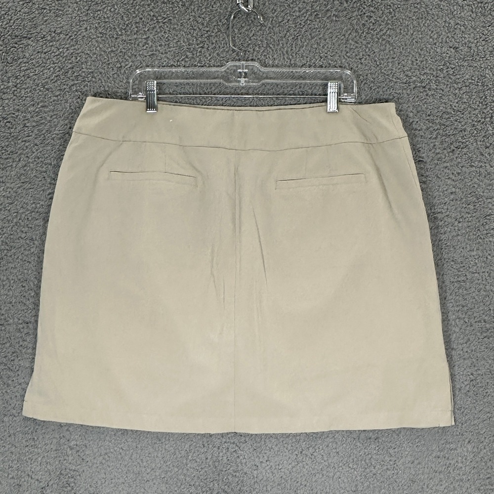 Chico's Zenergy Golf Skort Women Size XL Tan Khaki Excellent Stretch Pockets - Picture 2 of 13